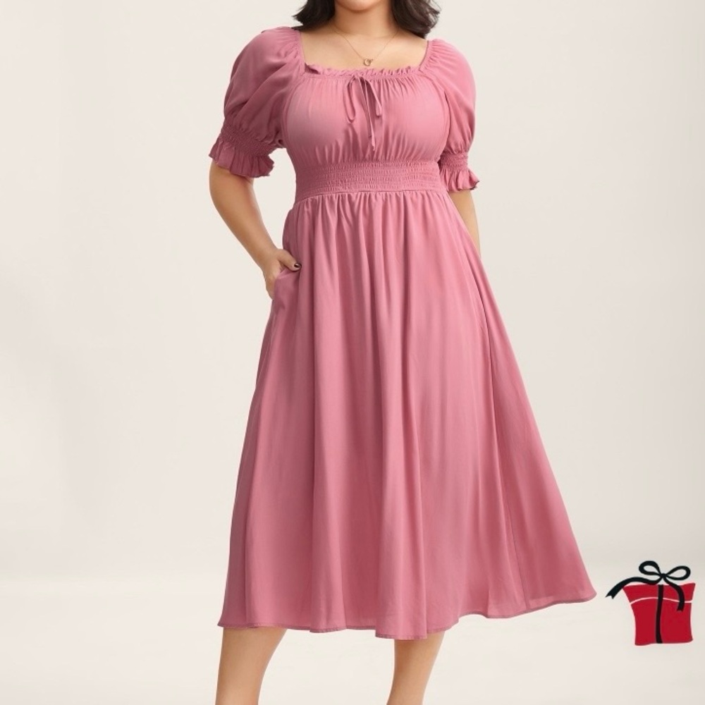 BloomChic Pink Milkmaid Midi Dress NWT 3x size 22-24